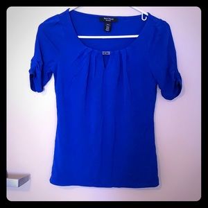 White house black market blue shirt